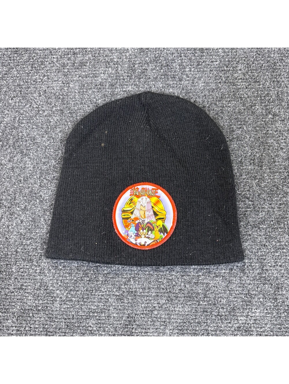 Yu-Gi-Oh! Black Knit Beanie Hat with Character Patch and 'It's Time to Duel' Emb